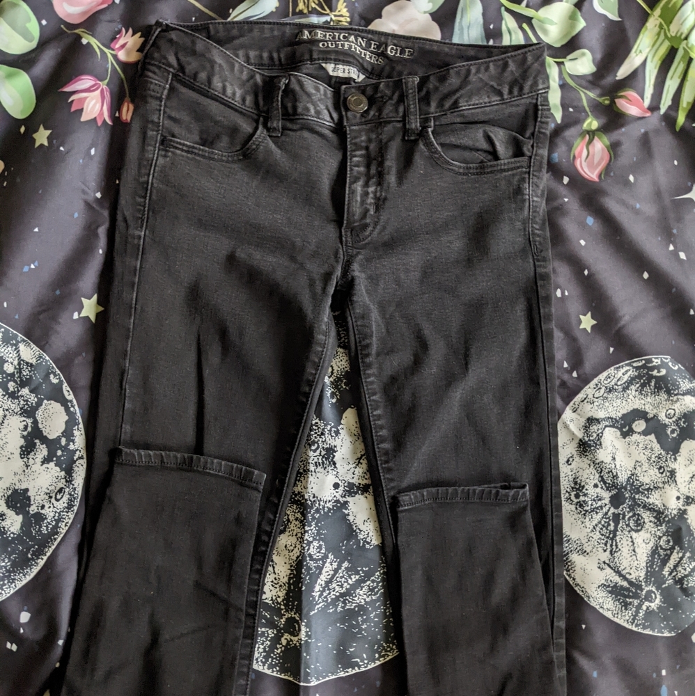 American Eagle Super Stretch Black Jeggings - Black